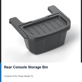 Rear Console Storage Bin with Flip Lid for Tesla Model YL Interior Organizer and Compact Waste Container