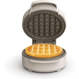 Mini Waffle Maker, 4 Inch Non Toxic Ceramic Compact Waffle Iron, Oatmilk Color for Home Breakfast