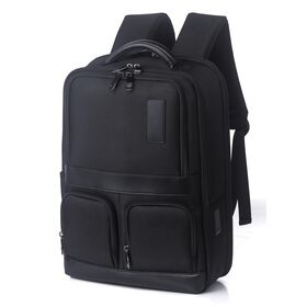 Factory BLack Men's Business Laptop Backpack With USB Charging Port