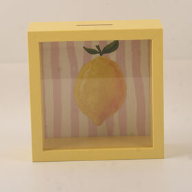 New design cute lemons art wooden storage money box for home decor