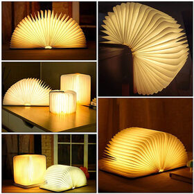 Wholesale Manufacturer Supply Folding Book Shaped LED Night Light Multi-Color Changing Portable Rechargeable Lamp Custom Size