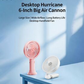 New Desk Fan Manufacturer 6 Inch Big Air Cannon Desktop Handheld Mini Fans Large Battery Life Handheld Fan Quiet Motor Mini Fan...