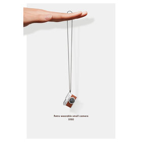 Goods Wearable Pendant Camera 1080P HD 0.96" IPS Screen Retro Necklace Cam 180mAh Battery 50Min Recording Multi-Filters cool