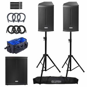 Free Shipping FBT X-PRO 112A Active 12" Powered Speakers Pair w Compact 15" Subwoofer Pack