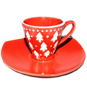 High Quality Luxury Christmas coffee cup and saucer set