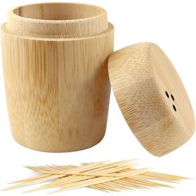 Decorative Desktop Bamboo Toothpick Dispenser Holder
