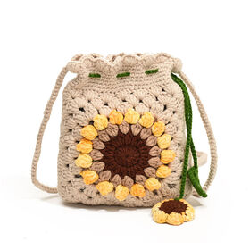 Crochet Sunflower Large Capacity Shoulder Crossbody Bag