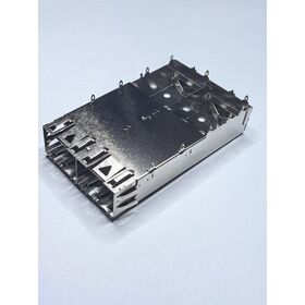 1x2 SFP Cage Connector , Press-Fit SFP Cage Assembly , EMI Shielded SFP Cage,SFP Fiber Optic Cage EMI Shield shell OEM.