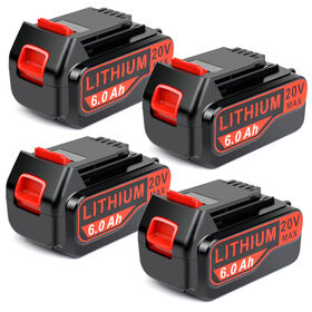 Long-Lasting 20V 6.0Ah MAX Lithium Battery for Black & Decker Cordless Tools Replacement for LBX4020/LBXR2020, 1-Year Warranty