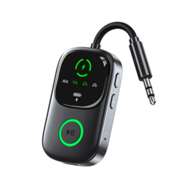Universal Bluetooth 6.0 Audio Adapter 2-in-1 Transmitter Receiver 3.5mm Aux Low Latency HD for Car and Home Stereo Systems