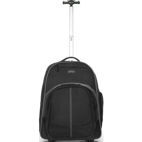 16 Inch Compact Rolling Backpack, Black - Wheeled Travel Bag Fits Laptops Up to 16 inch