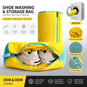 Fashion Polyester Summer 360 Deep Clean Reusable Shoe Cleaning Bags for Washing Machine