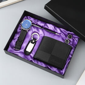 Gift Set for Men Wallet Belt Quartz Watch Sunglasses Perfect Gift for Father's Day or Valentine's Day Gift Boyfriend BXY