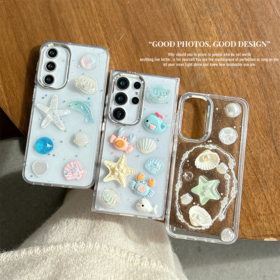 New Style 3D Glitter Fish Star Jar Mobile Phone case for iPhone 18 16 15 Plus 17 Pro Max Transparent Coque Drip Glue Back Cover