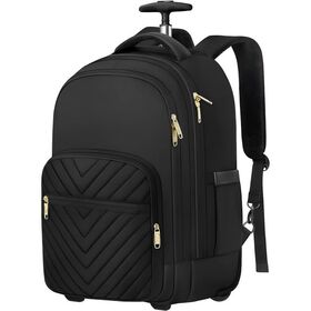 Rollkoffer-Rucksack mit Teleskopgriff - Fluglinienzugelassene 17-Zoll-Laptop-Tasche, 3-in-1-Rucksack für Reisen