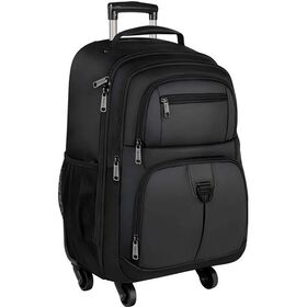 Business Rollkoffer-Rucksack mit 360°-Spinner-Rädern - Airline-zugelassen für 17-18" Laptops, Teleskopgriff, Anti-Jam, Eckenschutz