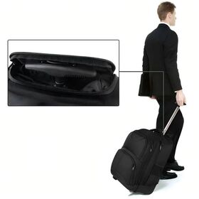 Rollkofferrucksack für Laptops mit Teleskopgriff und Eckrollen - 17-18" Laptop, 36-45L, wasserabweisender Boden, 4 Farben