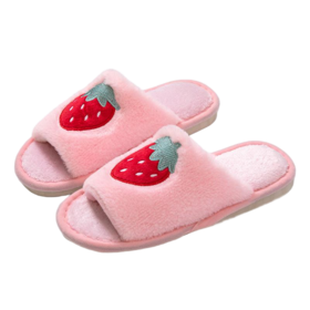 Zapatillas de estar por casa de mujer al por mayor con punta abierta y forro de felpa, cómodas zapatillas de espuma viscoelástica para interiores