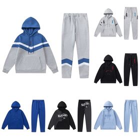 Men's Streetwear Graphic Logo Hoodie and Jogger Set Casual Fleece Tracksuit Two Piece Sportswear Custom Apparel