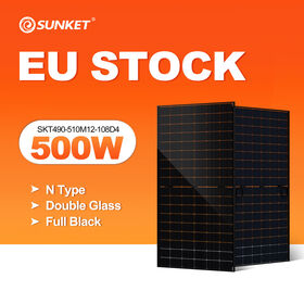 Panel Surya Monokristalin Tipe N 132 Half Cell Bifacial Kaca Ganda Tahan Air IP68 Bersertifikat TUV & CE Modul PV Premium