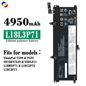 Baterai L18L3P71 untuk Lenovo Thinkpad T590 T15 GEN 1/2 P53S L18M3P71 L18M3P74 02DL011 Baterai Laptop