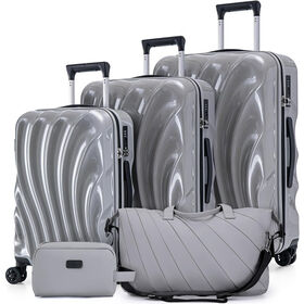 Luggage Sets 5 Piece Suitcases with Wheels Suitcase Set ABS Hardshell Luggage with Phone Holder Durable Travel Luggage with TSA