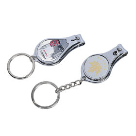 Best Custom Logo Multi Functional Nail Clipper Keychain Bottle Opener Tourist Souvenir Metal Key Ring fun