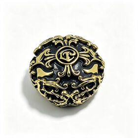 Ornate Baroque Embossed Metal Wine Bottle Cap | Custom Two-Tone Relief Liquor Bottle Top