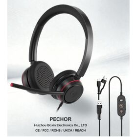 Hot Sale Comfortable Metal Headband USBA USBC Headphones With Wire Mic Noise Cancellation Headset for Laptop Computer