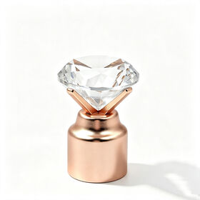 Crystal Diamond Metal Liquor Bottle Cap | Custom Rose Gold Decorative Bottle Stopper
