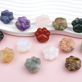 Polished Natural Crystal Cat Healing Decorative Stone Ornaments