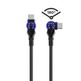 180-Grad-verstellbarer drehbarer Typ-C-Stecker mit leuchtender LED-Ladeanzeige