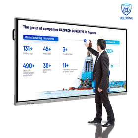 Factory 4K 55 65 75Inch LCD Interactive Digital Board Interactive Whiteboard with Mobile Bracket for Education