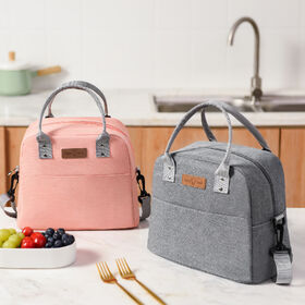 Bolsa de almuerzo aislada con forro de papel de aluminio-Tote térmico catiónico 300D para trabajo, escuela y picnic