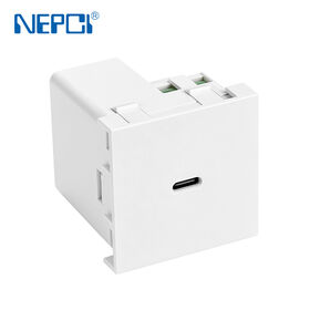 Factory NEPCI 45x45x47mm PD3.0 65W USB-C Quick charger Wall Socket Outlet Module XJY-USB-17PK-65C Single Port Fast Charge CE/EMC