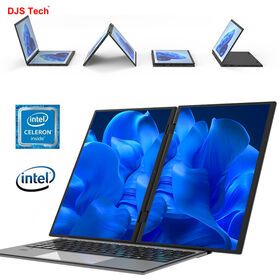 Custom Made Wholesale 14''+14'' Inch D-Cover Metal Housing Dual-Screen Touch 360 Degrees Flip for Business Office Computer Laptop