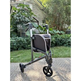 3 Wheeled Folding Lightweight Popular Euro Style Aluminum Walker Rollator for Disabled