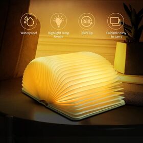 Premium Wholesale Manufacturer Supply Folding Book Shaped LED Night Light Multi-Color Changing Portable Rechargeable Lamp Custo...