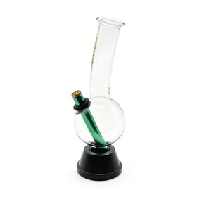 Wholesale clear glass beaker with round body and black protective base,factory price
