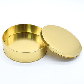 Cake Cans Gold Cake Cookie Container Metal Tin Can