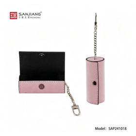 Pochette Mini Personnalisée en Cuir PU pour Rouge à Lèvres avec Porte-clés, Boîte de Rangement Cosmétique Portable