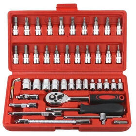 46-teiliges Steckschlüssel- und Ratschen-Set für Heimwerker, 1/4 Zoll