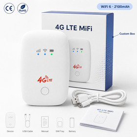 Unlocked eSIM 4G LTE Mobile Hotspot Router 300Mbps Wi-Fi 6 Portable Travel CE Certified High Speed