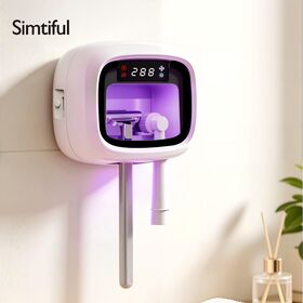صندوق معقم فرشاة أسنان محمول SIMTIFUL بالأشعة فوق البنفسجية مع شاشة LED، شحن من النوع C، متوافق مع فرش الأسنان الكهربائية للكبار/الأطفال