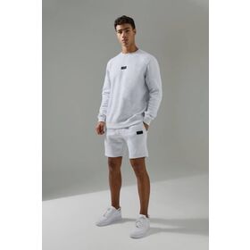 Conjunto de Sudadera y Pantalón Corto Deportivo de Corte Regular - Tejido Suave y Cómodo, Cintura Ajustable, Estilo Versátil Gimnasio-Calle Tallas S-5XL
