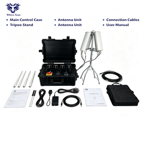 400W 8-Band Handheld UAV Jammer 2.4G 5.8G GPS L1/L2 868MHz WiFi 5.2G for Critical Infrastructure Protection