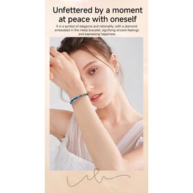 Smart Bracelet Non Screen Health Monitor for Women Men Couples Heart Rate Blood Oxygen Sleep Tracking Stainless Steel Chain