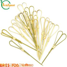 Boucle de gros choix de cocktail en bambou brochettes de bambou noué pour les fruits, Sandwich, Burger, fête de la décoration alimentaire