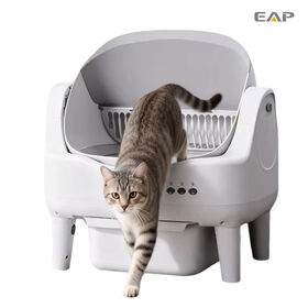 Smart Self-Cleaning Cat Litter Box with Health Monitoring, Multiple Safety Sensors, One-Click Empty, Wi-Fi Enabled - Low Entry for