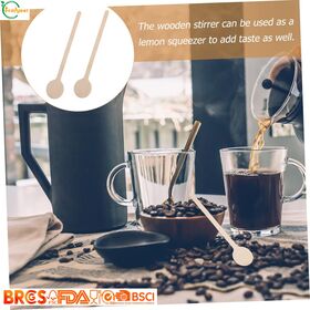 Eco Friendly Bamboo Coffee Stir Sticks FSC Certified Food Grade Single Wrap Disposable Stirrers